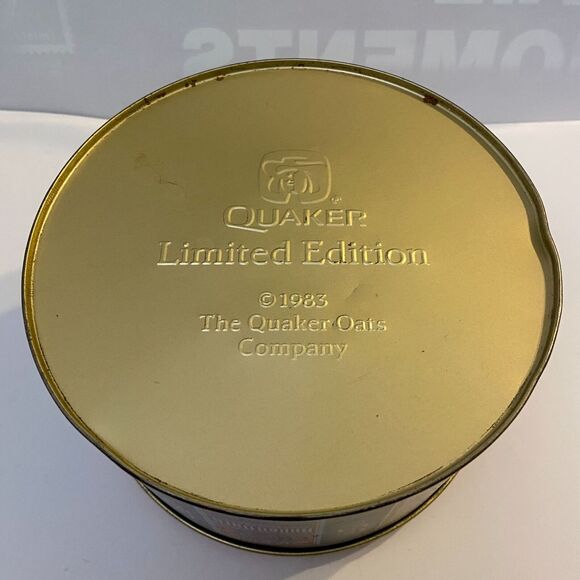 Pure Quaker Oats Limited Edition 1983 Vintage Tin Collector Decorative Recipe - Picture 8 of 10